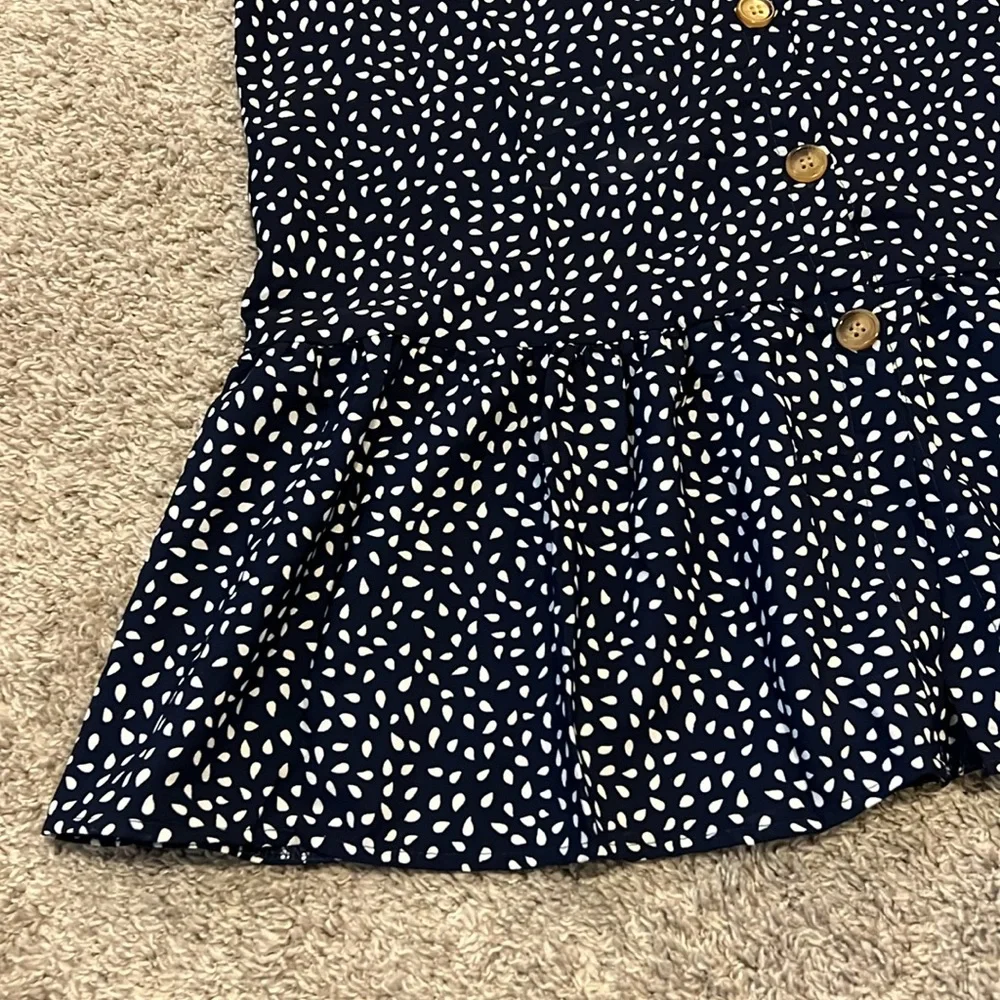 EUC Women’s Small 4 6 Black White Flowy Dress‎ Button Front Comfy Drop Dress